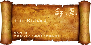 Szin Richárd névjegykártya