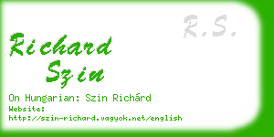 richard szin business card